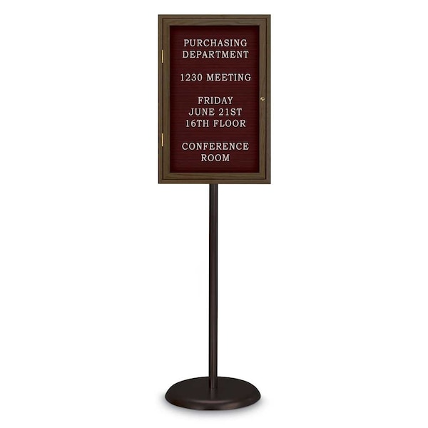 Corkboard, Double Door, Radius Frame, 42x32", Bronze/Black